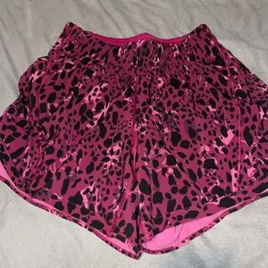 Pink cheetah print lululemon shorts